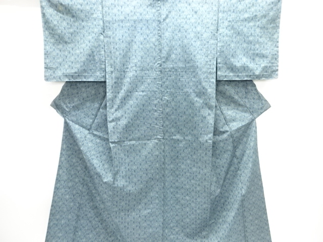 JAPANESE KIMONO / ANTIQUE HITOE / SILK / TSUMUGI / WOVEN KASURI PATTERN
